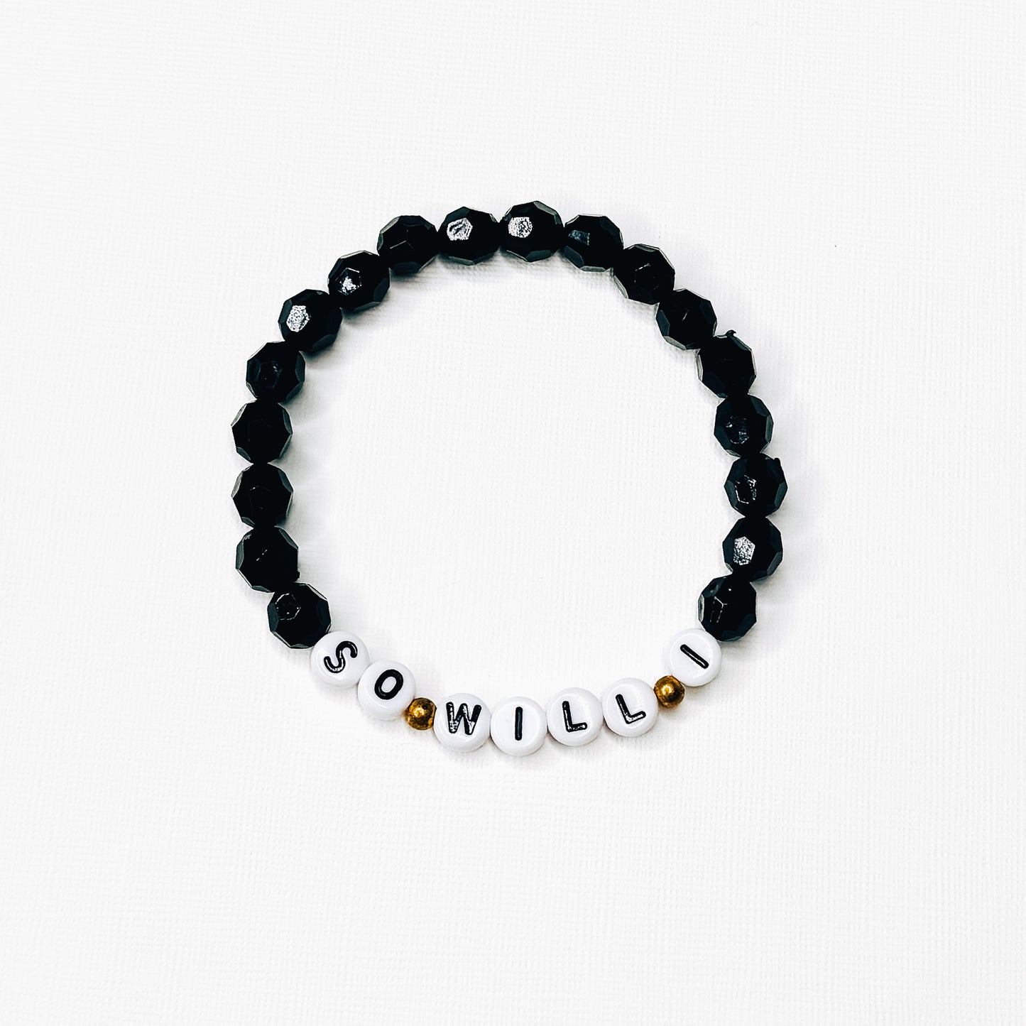 So Will I Black Beaded Bracelet