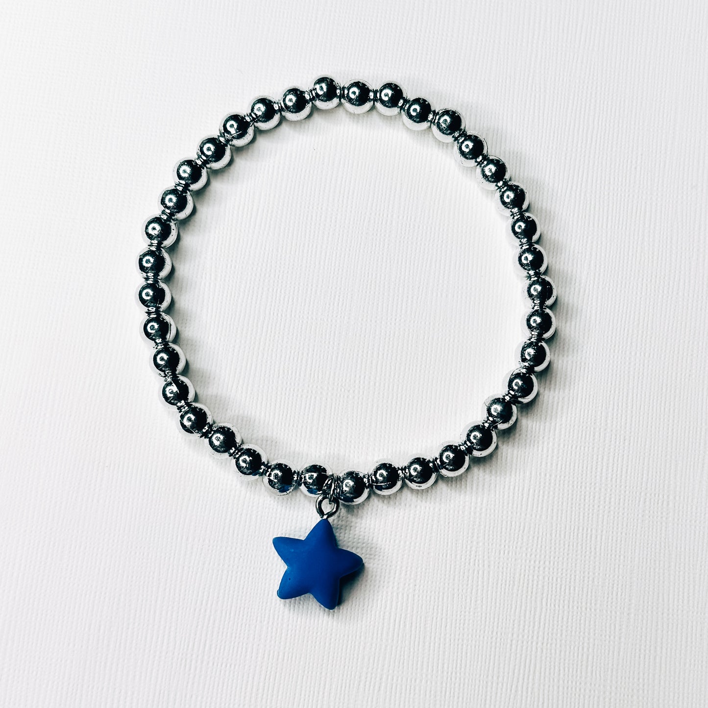 Silver & Blue Star Charm Bracelet