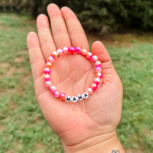 Mama Pink Pearl Mix Bracelet