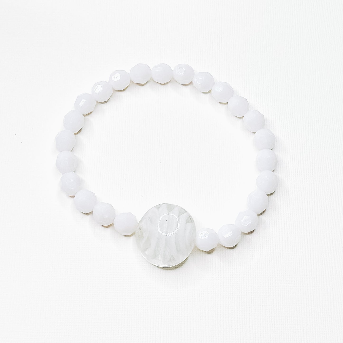 White Statement Stone Bracelet