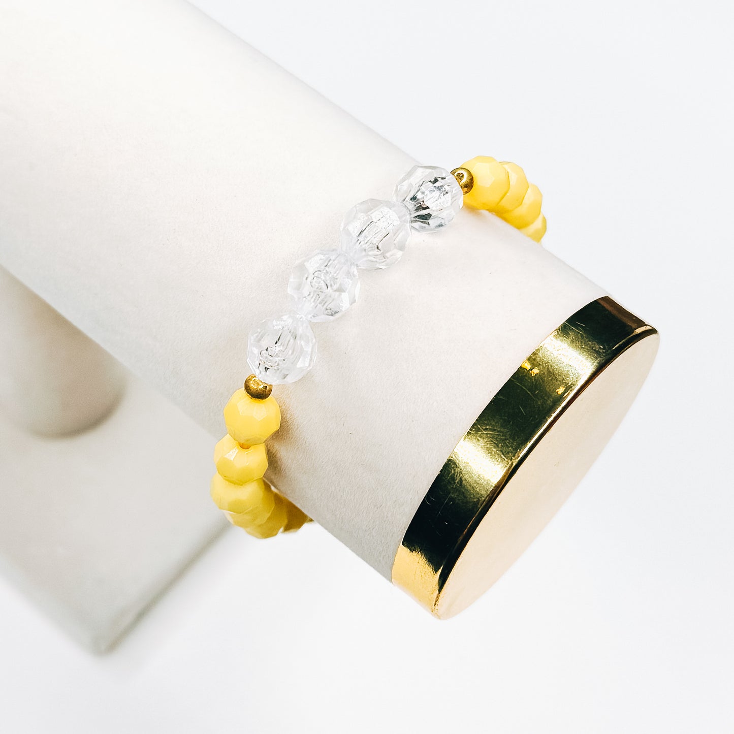 Yellow Chunky Clear Accent Bracelet