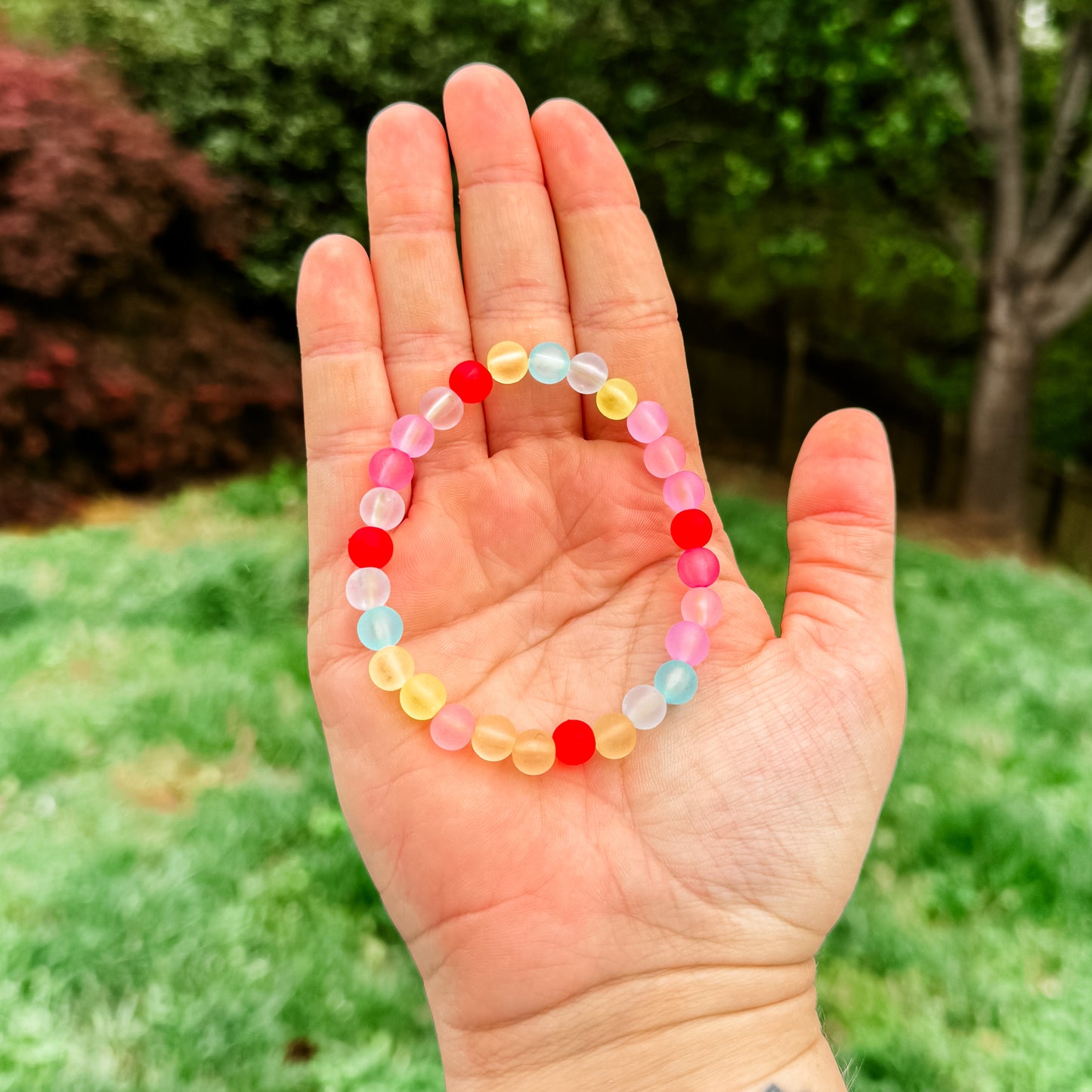 Matte Multicolor Beaded Bracelet