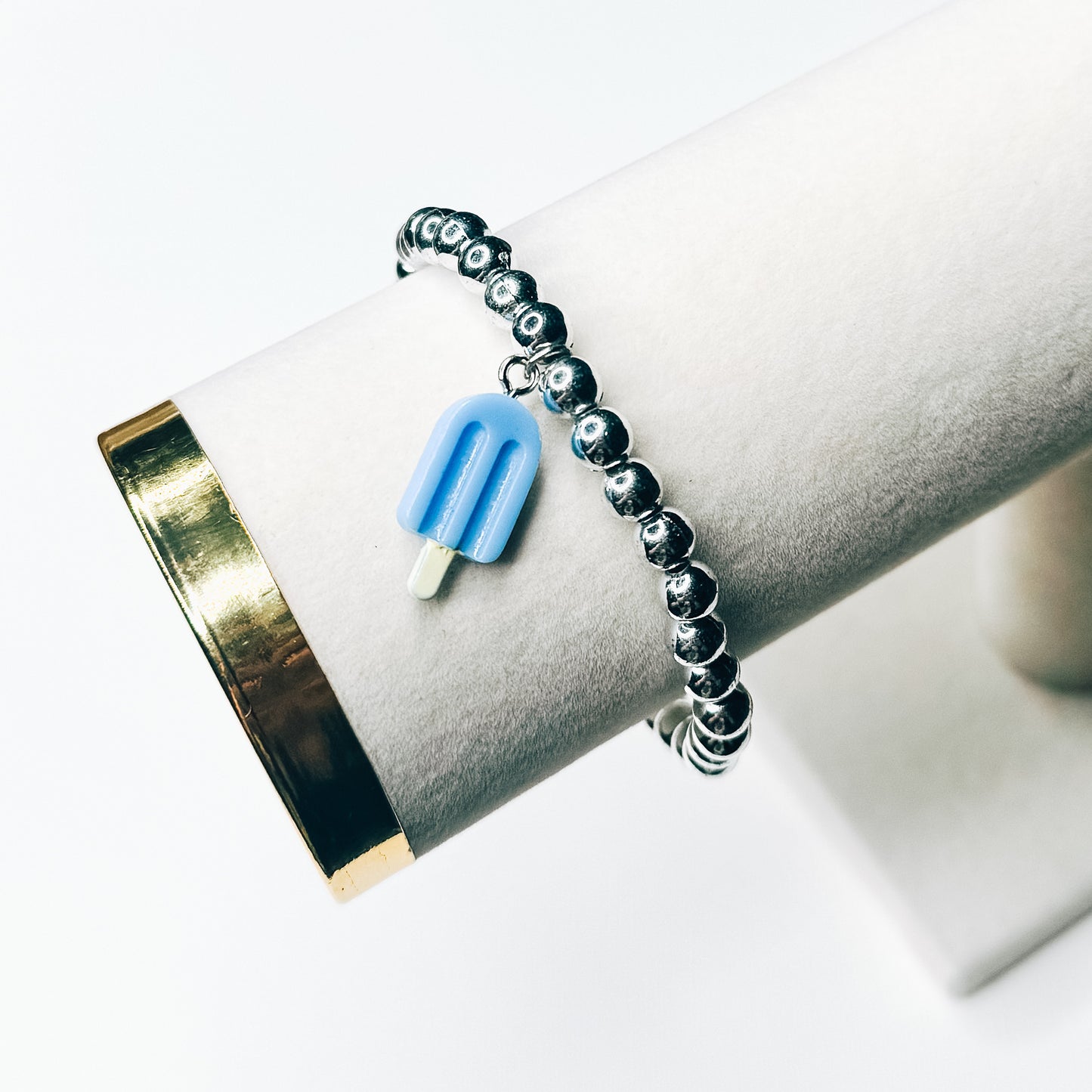 Blue & Silver Popsicle Charm Bracelet