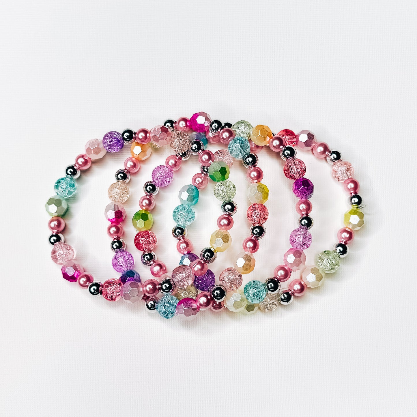 Multicolor & Silver Mix Glass Beaded Bracelet