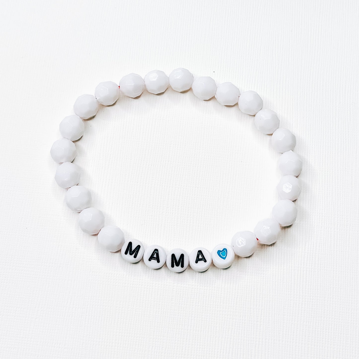 Blue Heart White Mama Bracelet