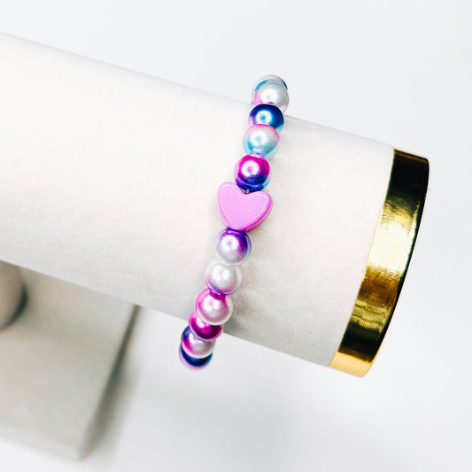 Purple Heart Charm Cotton Candy Bracelet