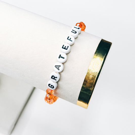 Grateful Dainty Orange Bracelet