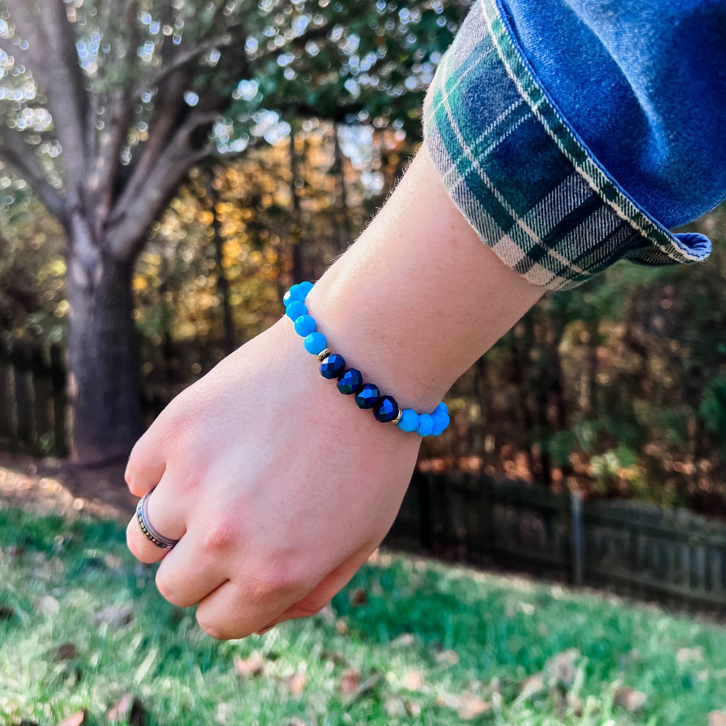 Dark Blue Mix Accent Bracelet