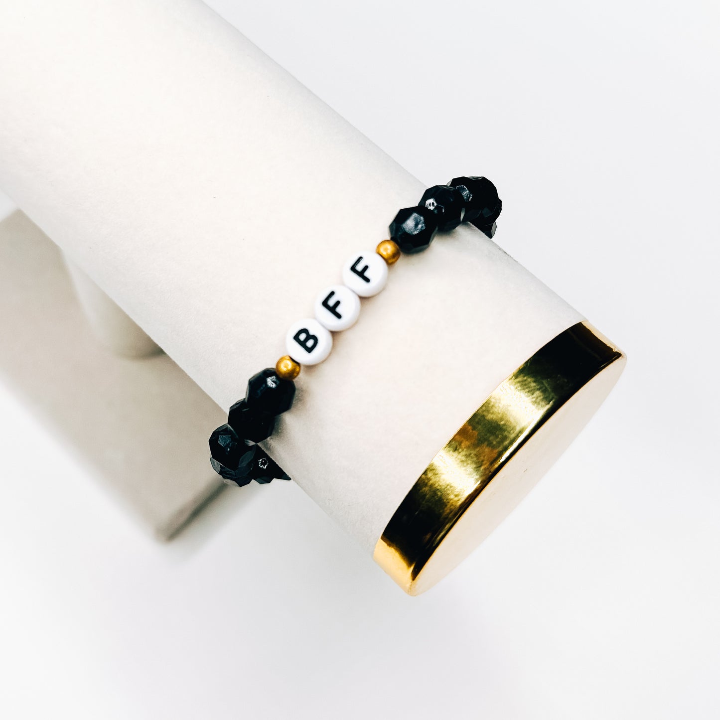 BFF Black Beaded Bracelet