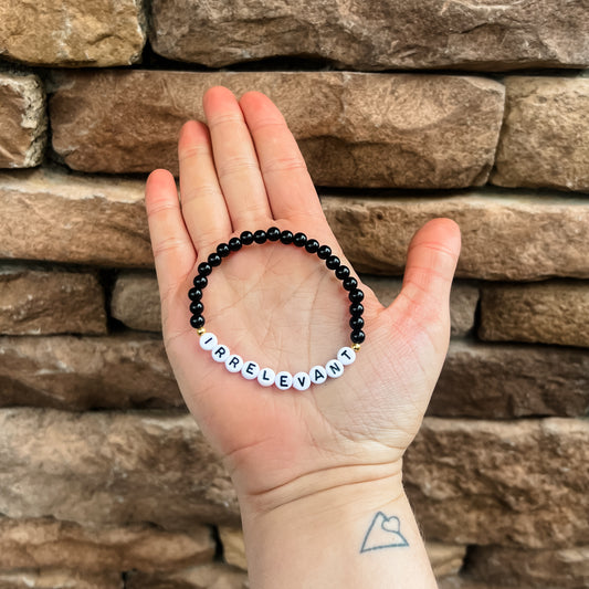 Irrelevant Black Beaded Bracelet