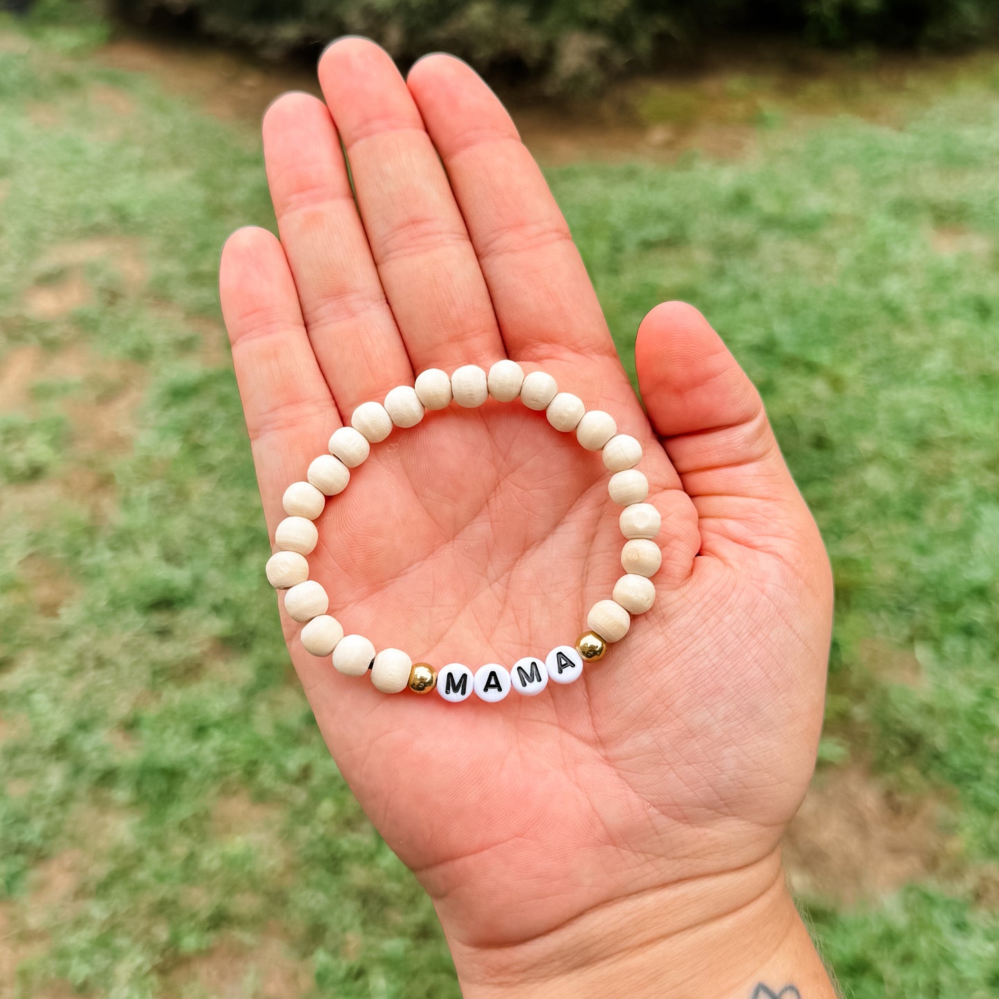 Mama Wooden Beaded Bracelet