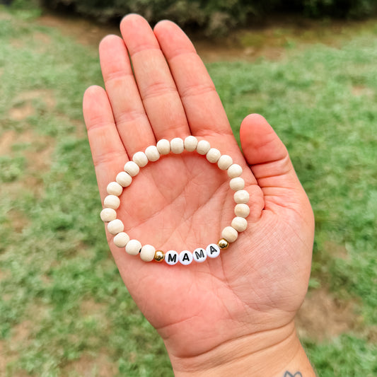 Mama Wooden Beaded Bracelet