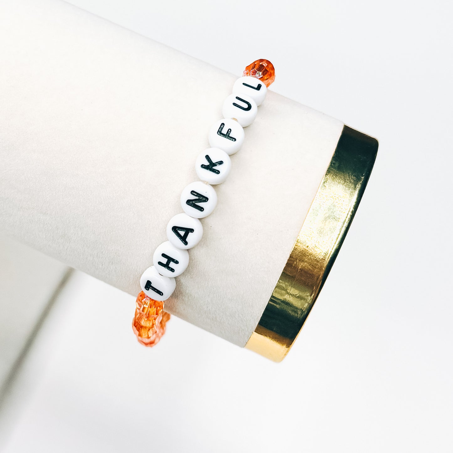 Thankful Dainty Orange Bracelet