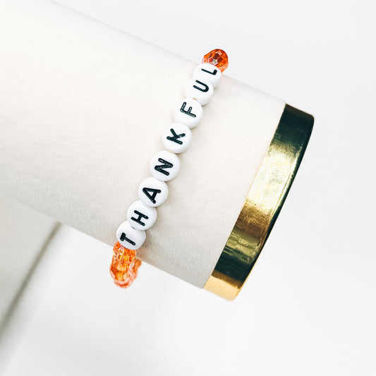 Thankful Dainty Orange Bracelet