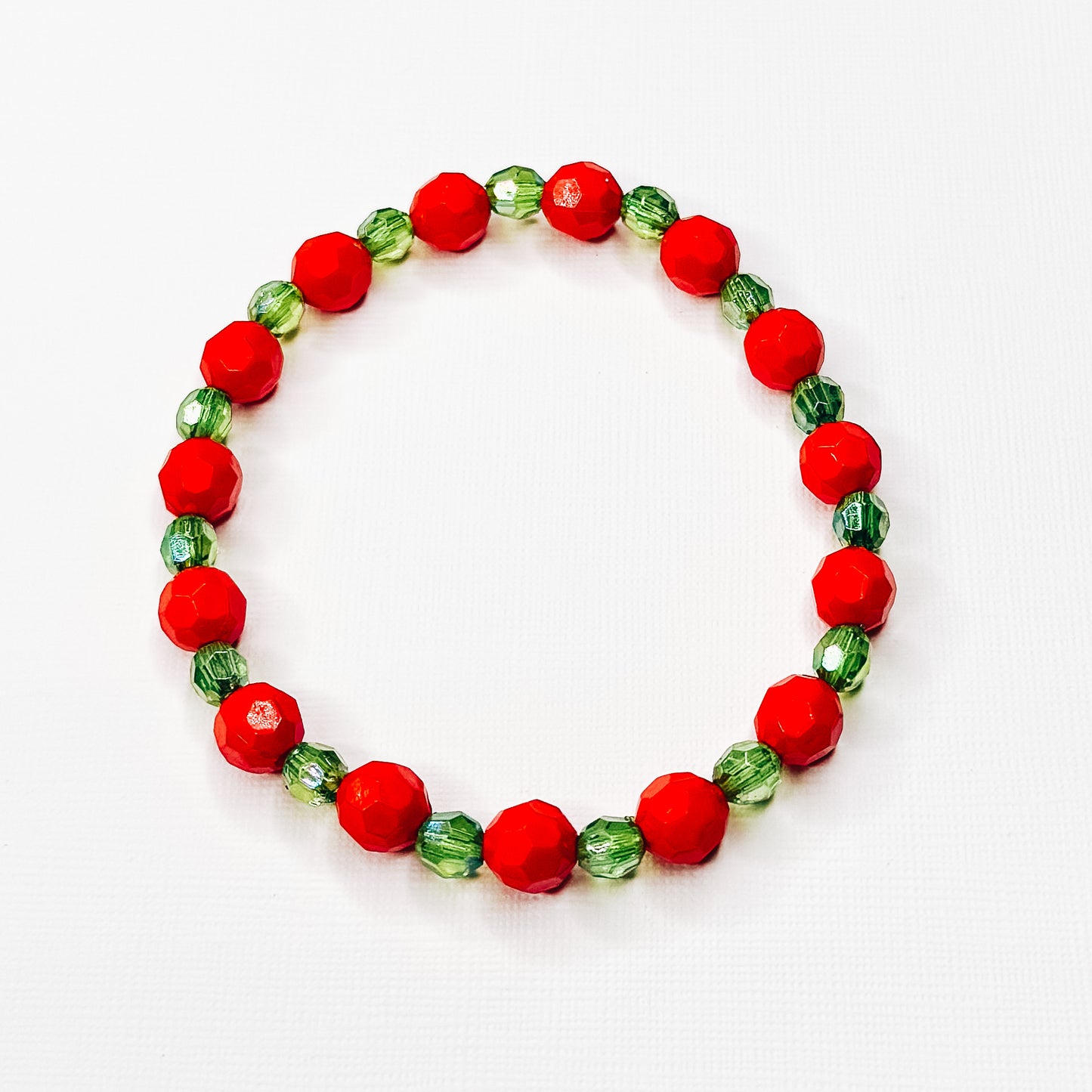 Red & Dainty Green Mix Bracelet