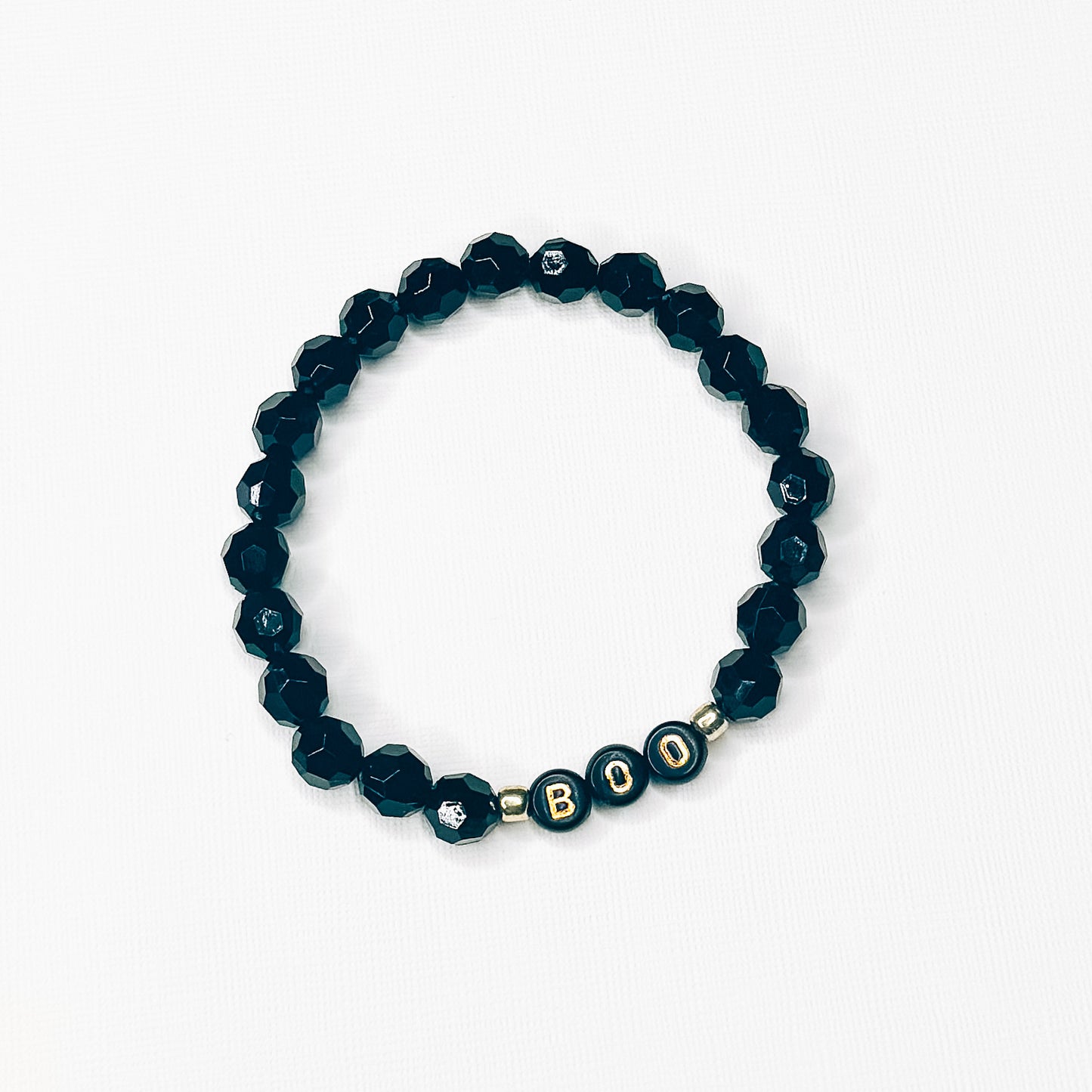 Boo Black & Gold Beaded Bracelet