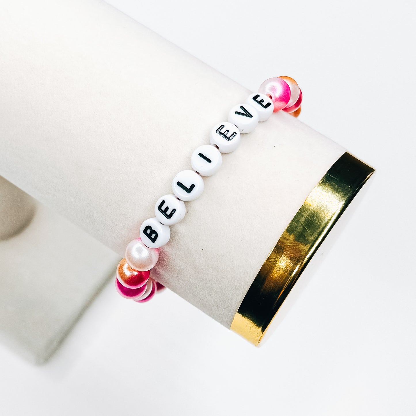 Believe Pink Pearl Mix Bracelet