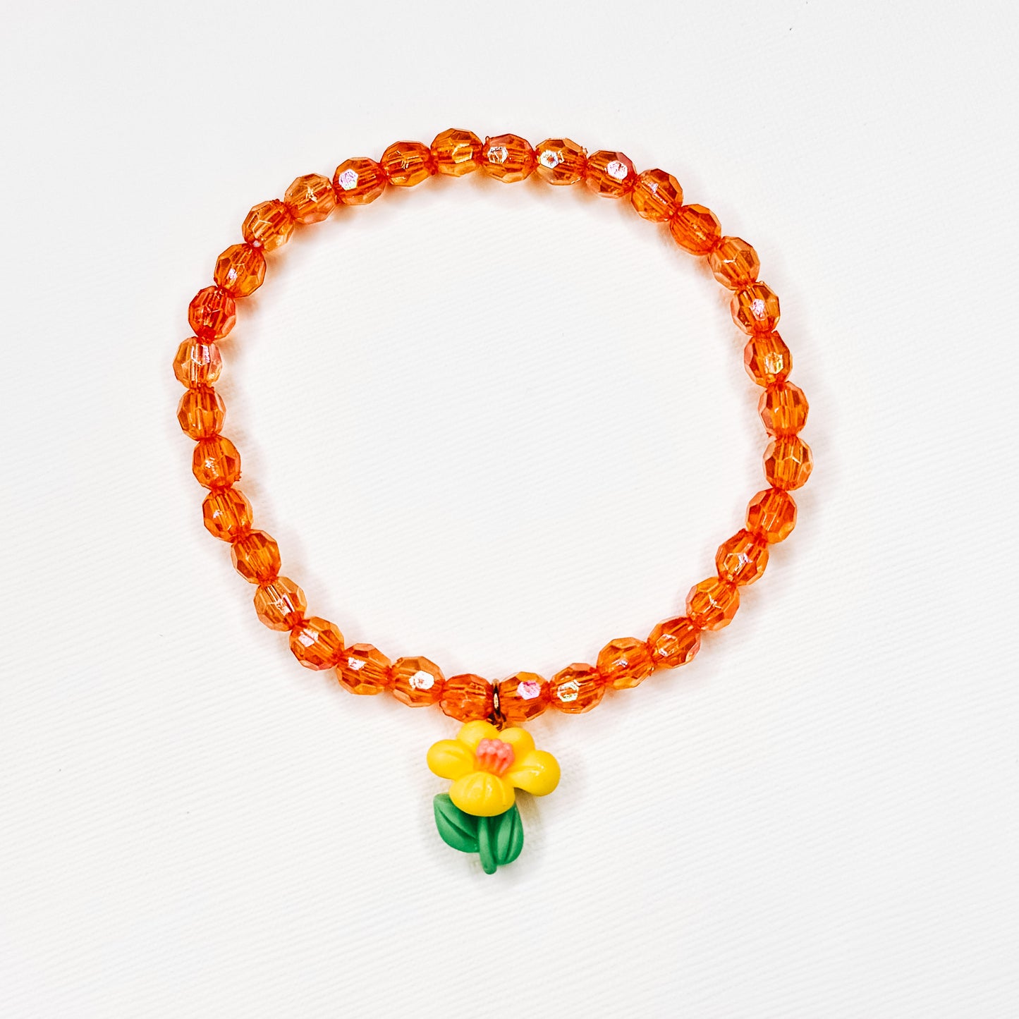 Orange & Yellow Flower Charm Bracelet