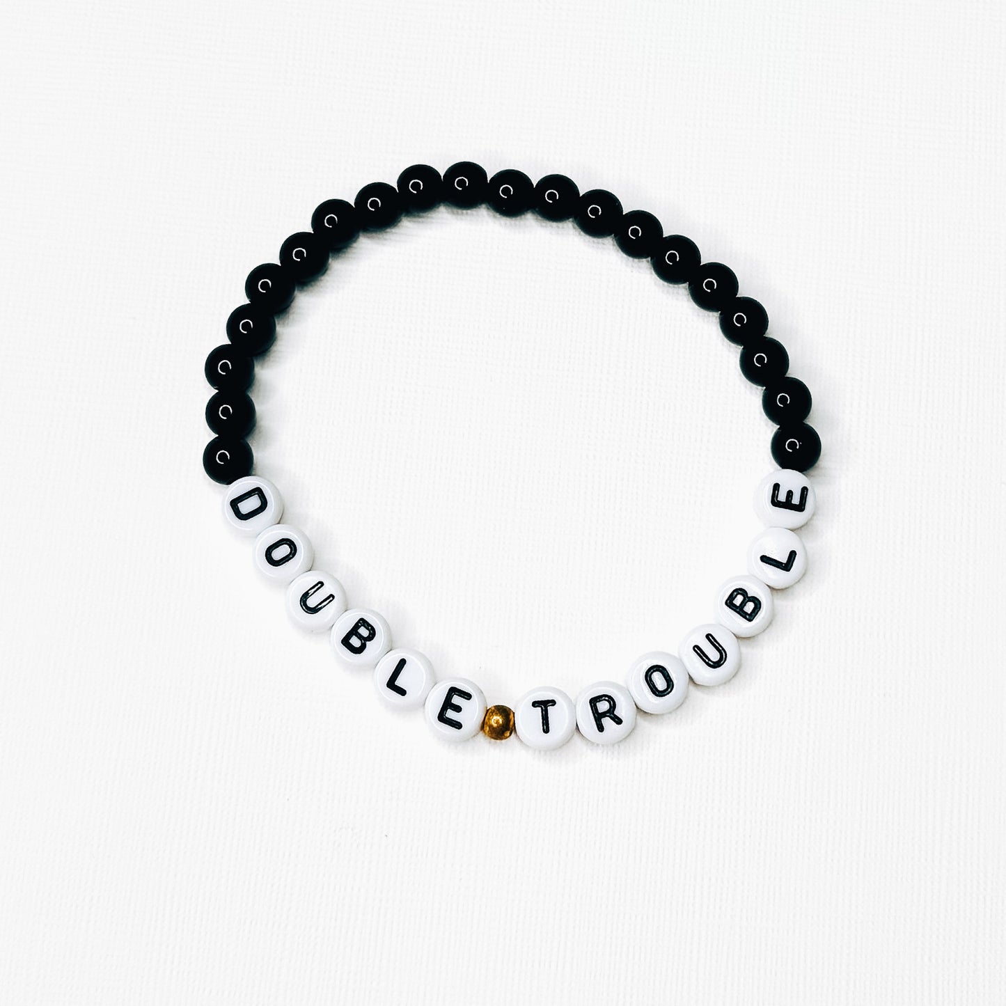 Double Trouble Black Beaded Bracelet