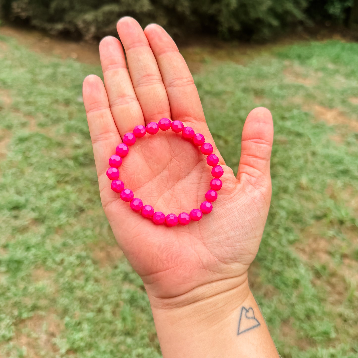 Hot Pink Beaded Bracelet