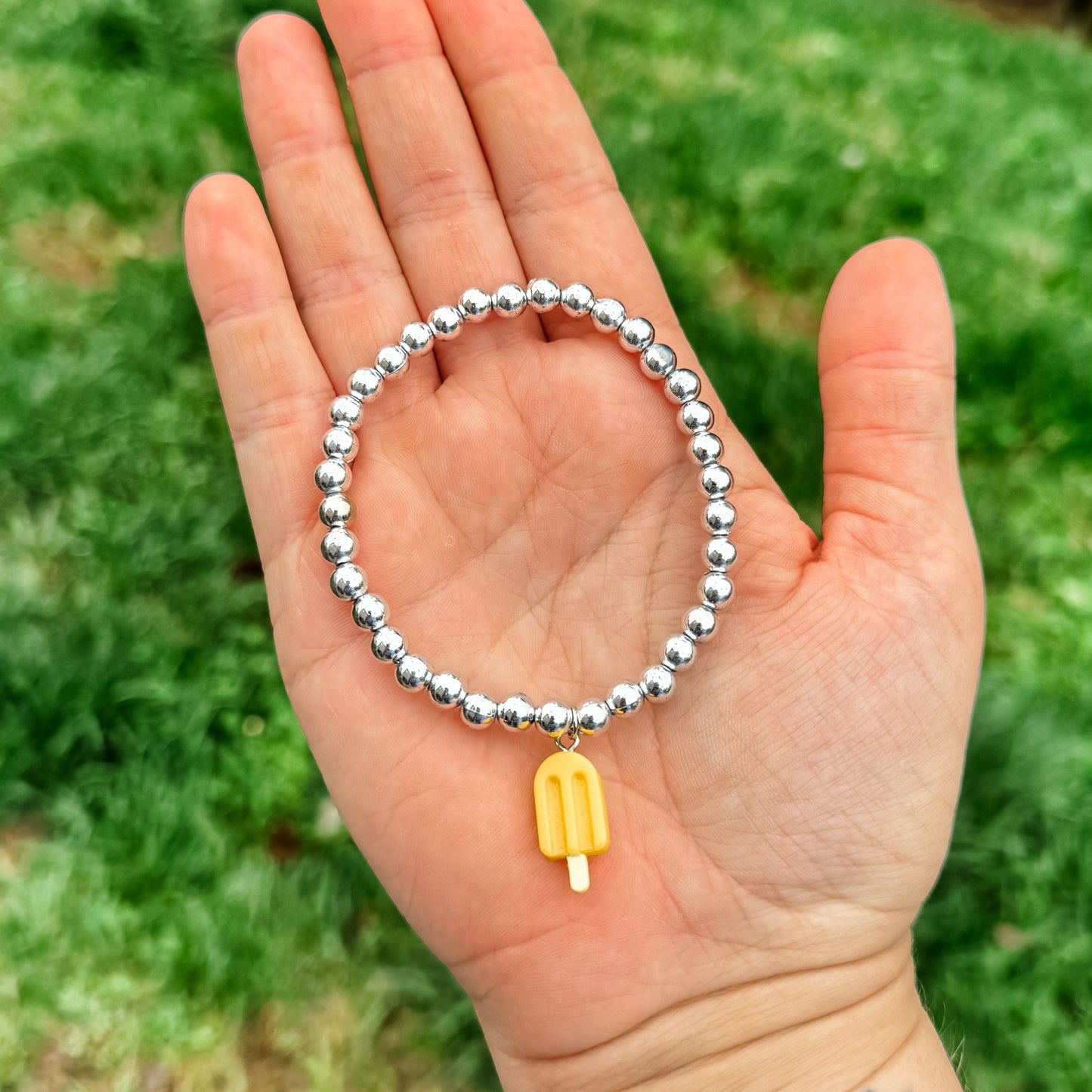 Yellow & Silver Popsicle Charm Bracelet