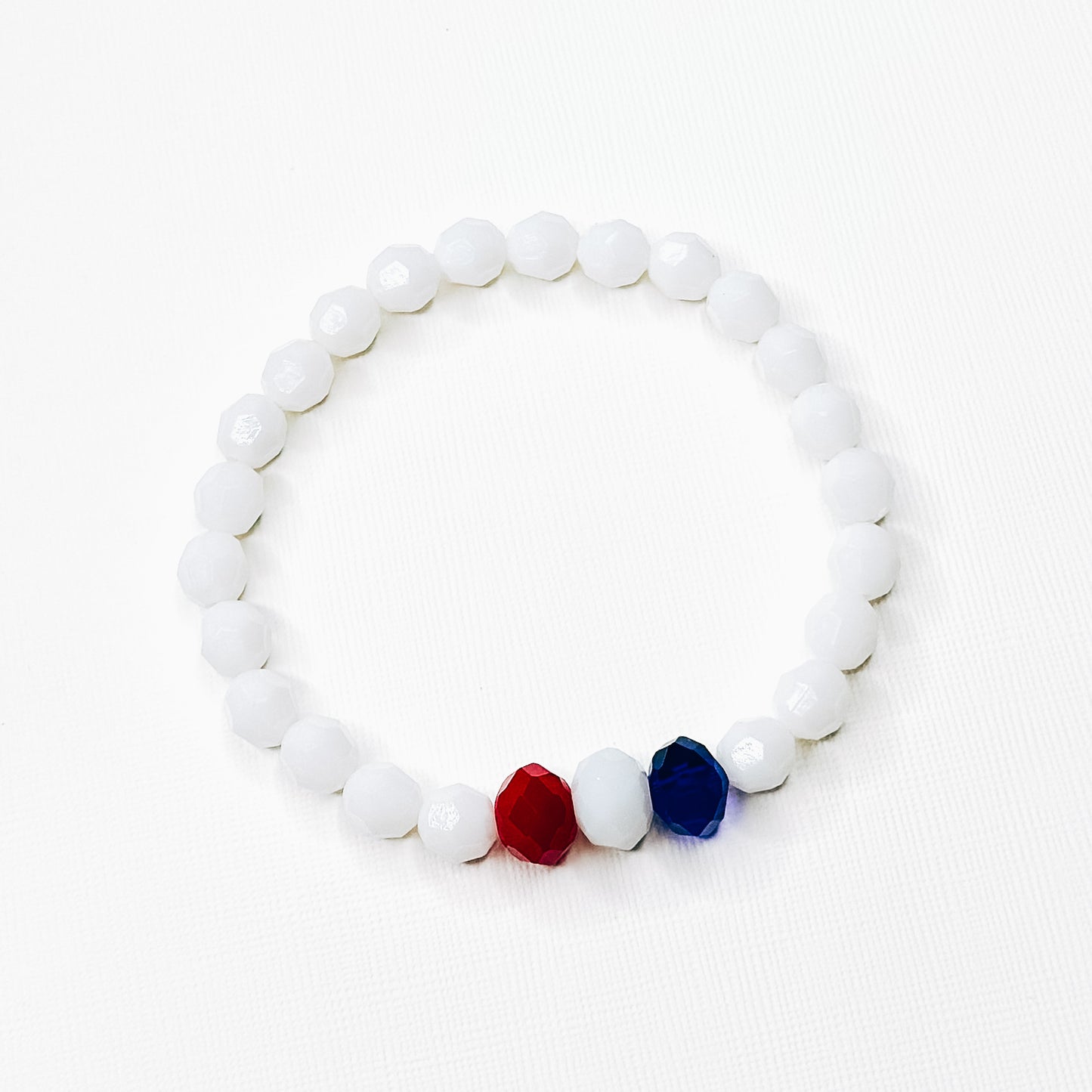 White Red & Blue Accent Bracelet