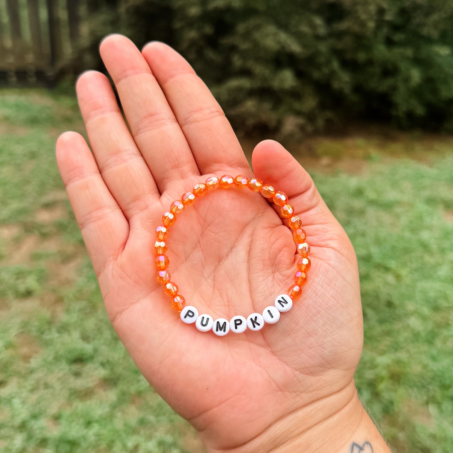 Pumpkin Dainty Orange Bracelet