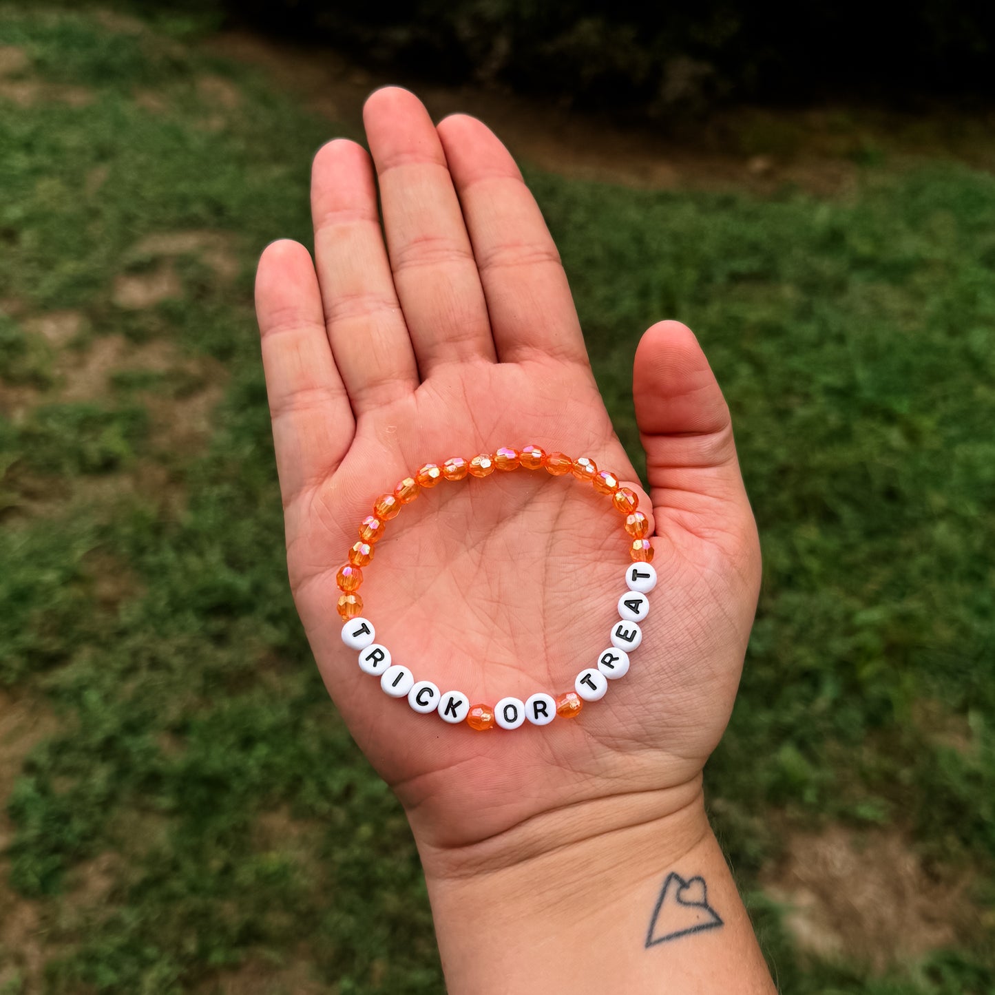 Trick or Treat Dainty Orange Bracelet