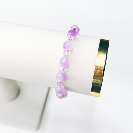 Purple Glass Beaded Mix Bracelet