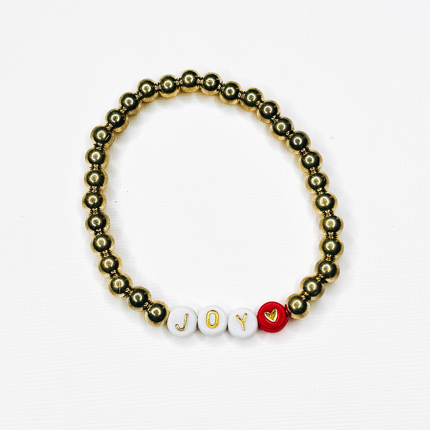 Joy Gold & Red Heart Bracelet