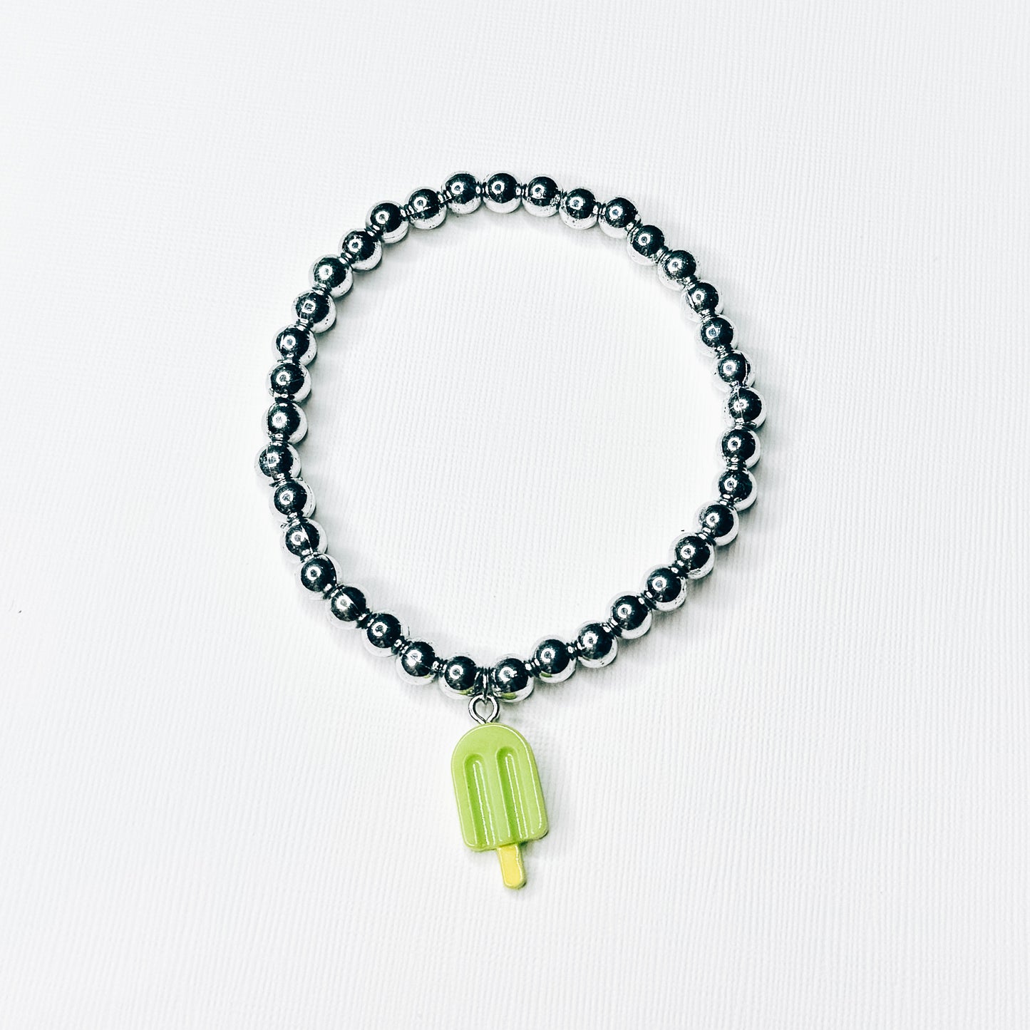 Green & Silver Popsicle Charm Bracelet