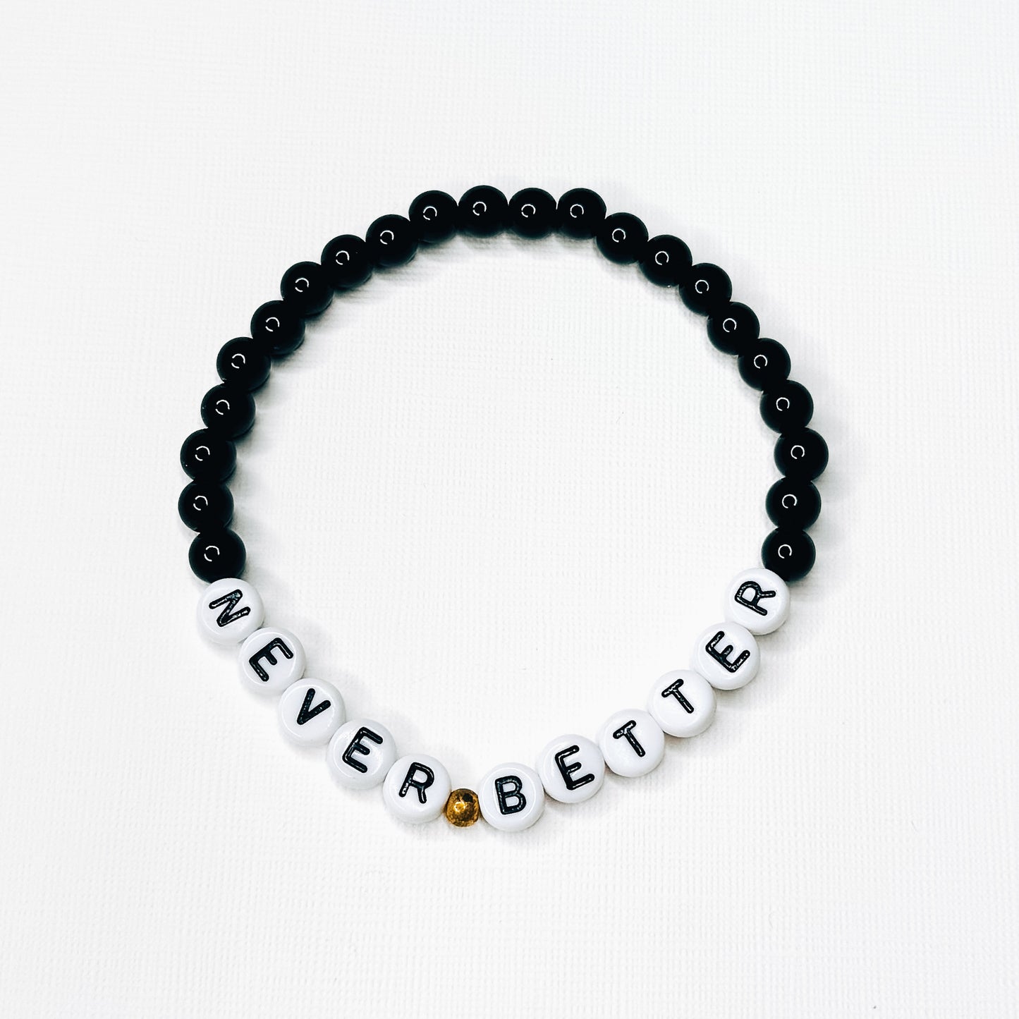 Never Better Black Beaded Bracelet