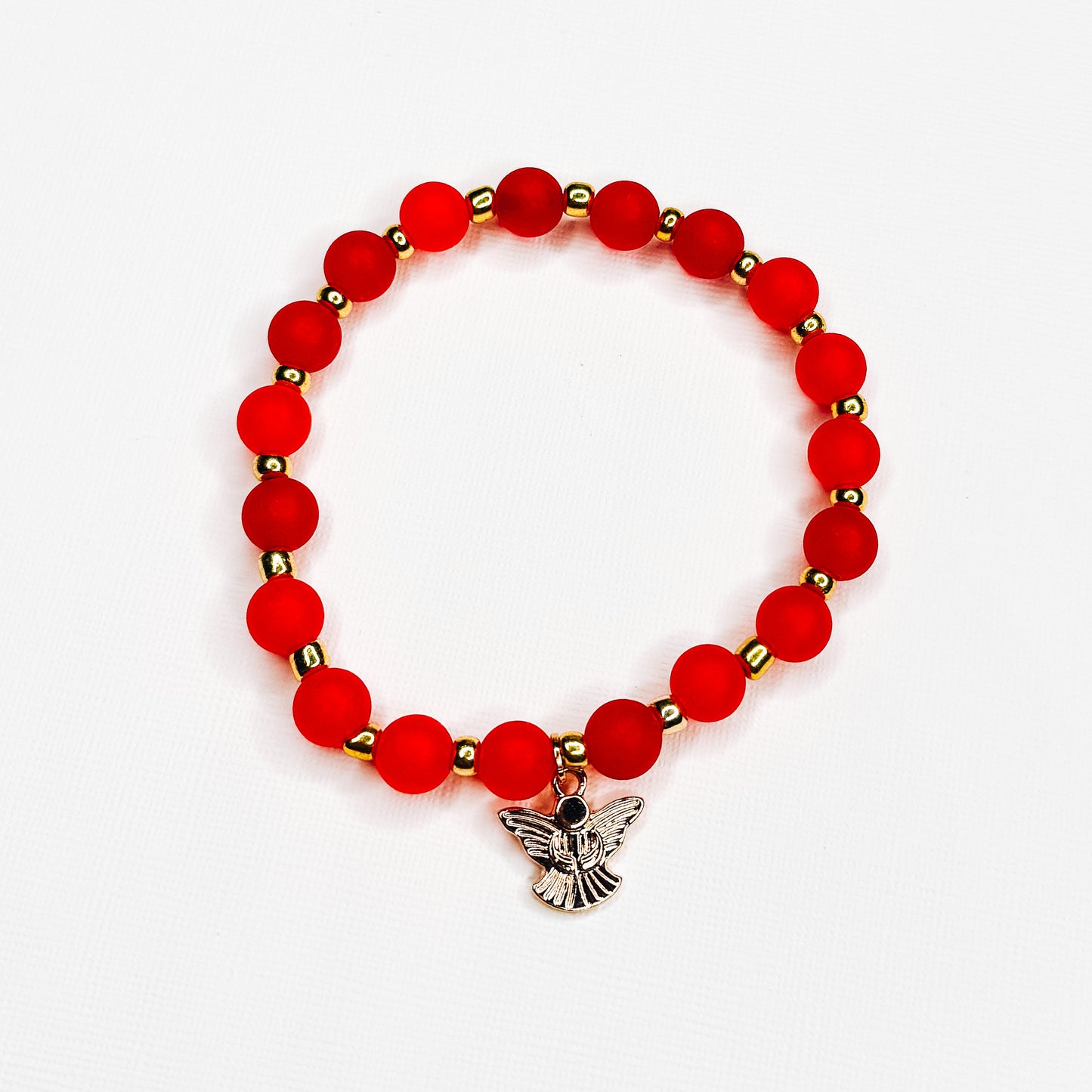 Red & Gold Angel Charm Bracelet