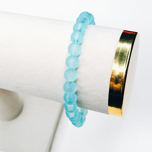 Aqua Matte Beaded Bracelet