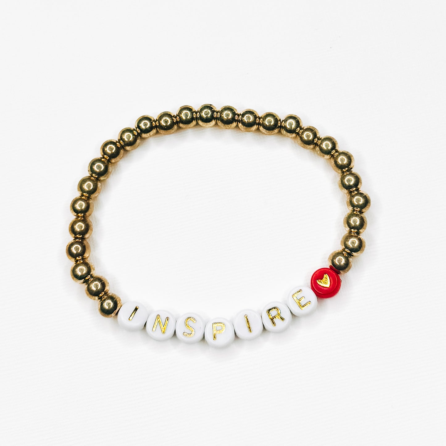 Inspire Gold & Red Heart Bracelet