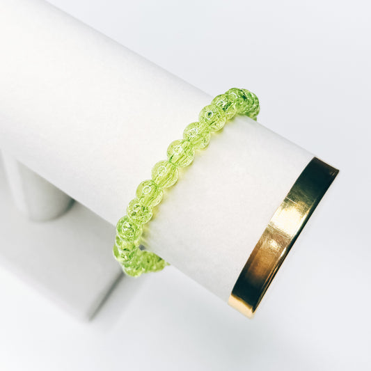 Green Crackle Beaded Bracelet