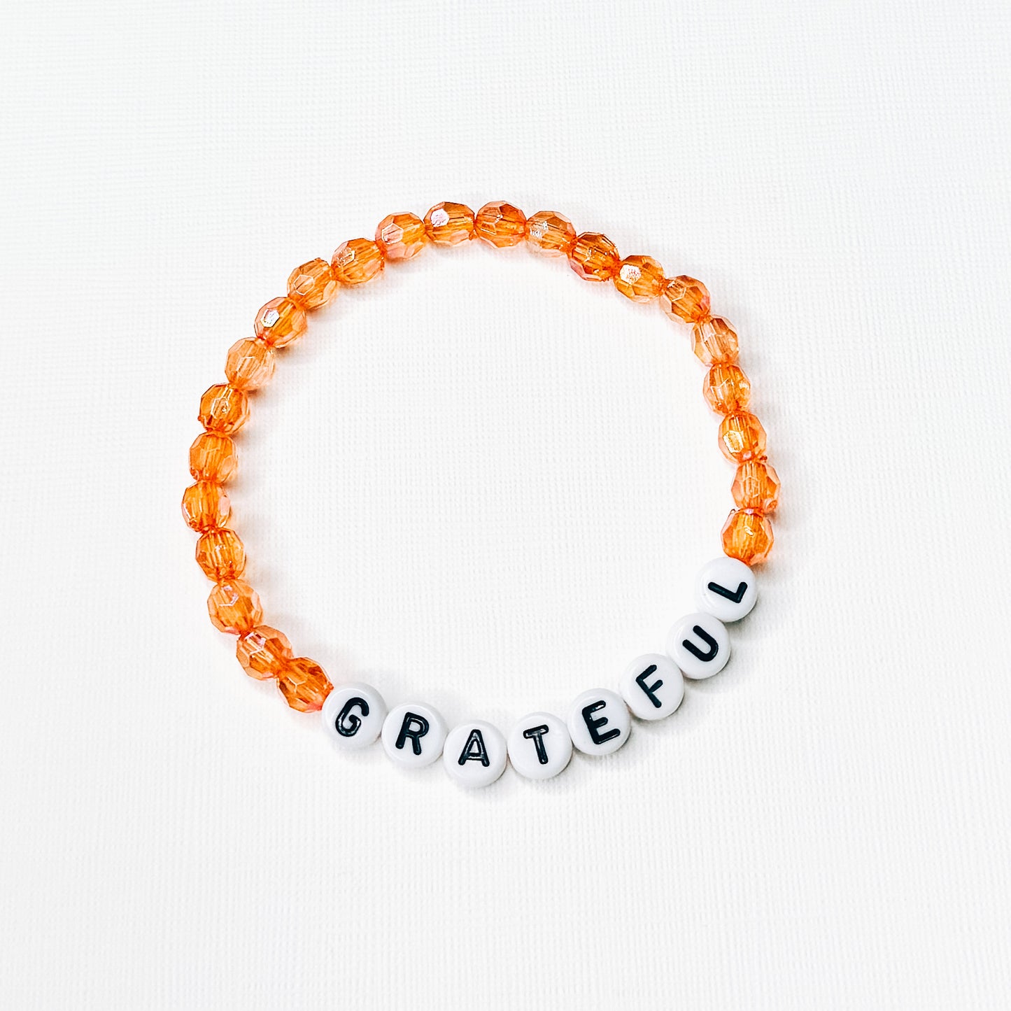 Grateful Dainty Orange Bracelet