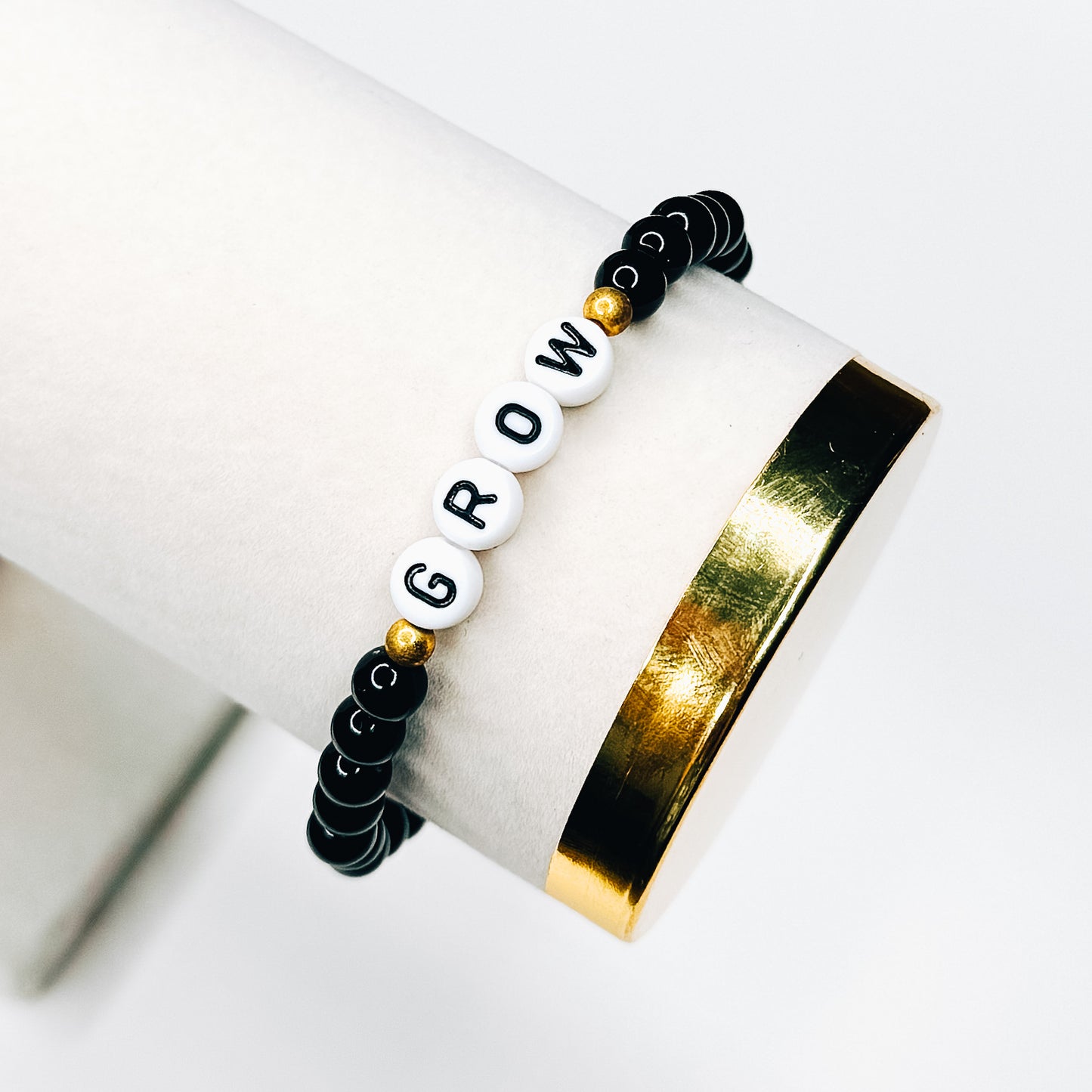 Grow Black Beaded Bracelet