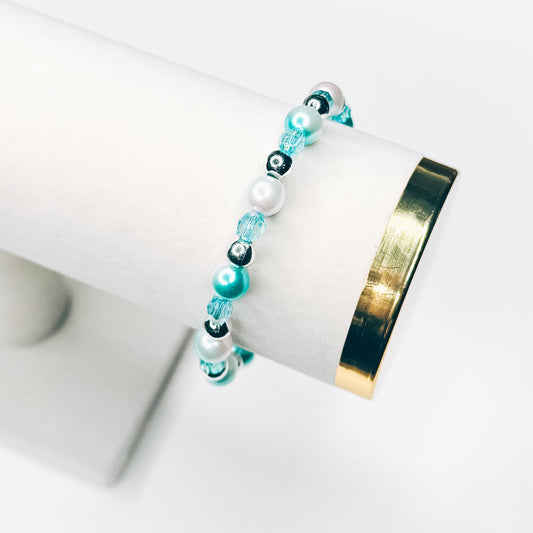 Blue & Winter Pearl Mix Bracelet