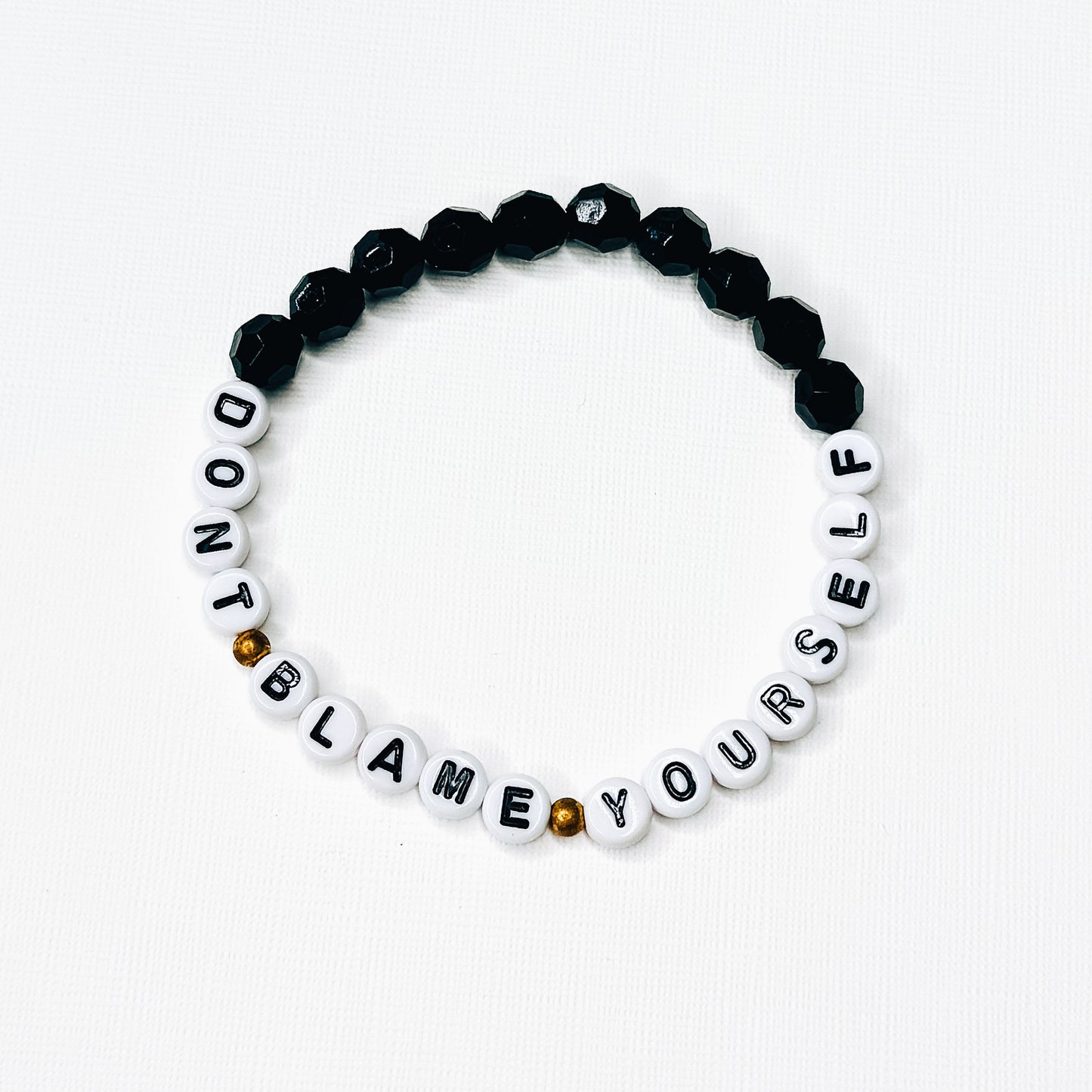 Don’t Blame Yourself Black Beaded Bracelet