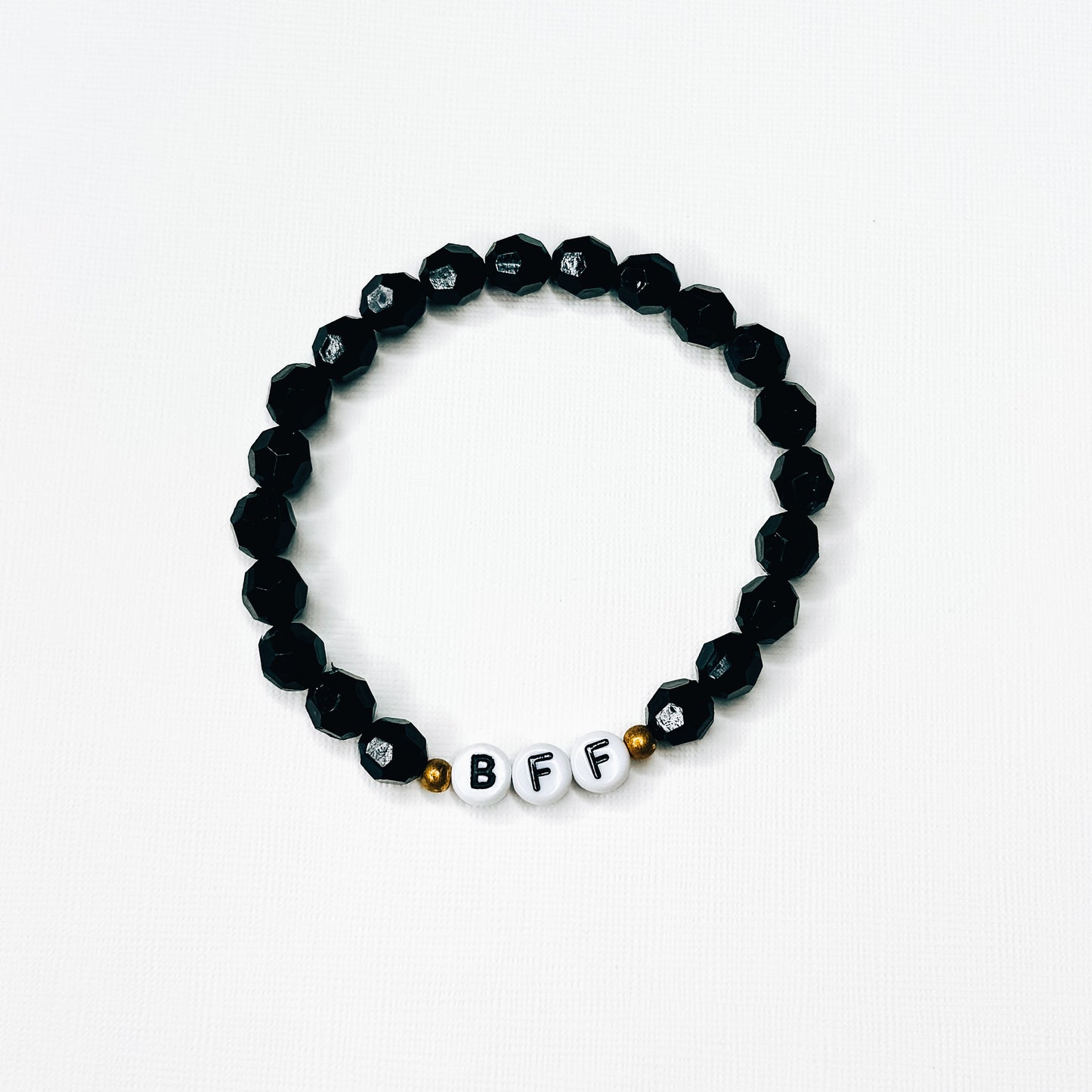 BFF Black Beaded Bracelet