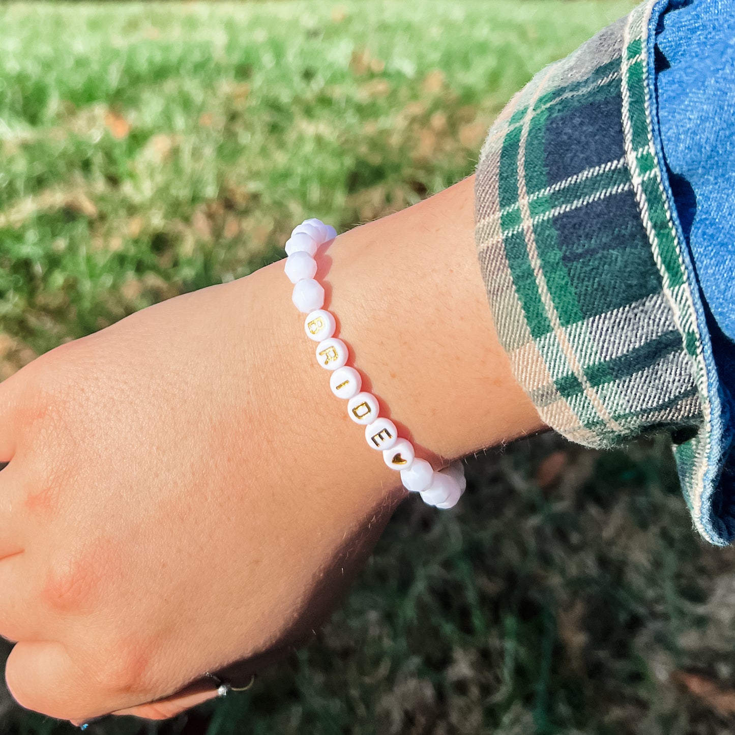 Bride White & Gold Bracelet