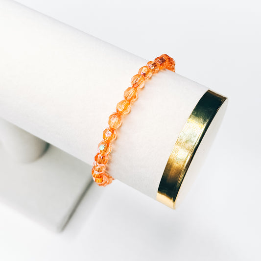 Dainty Orange Beaded Bracelet