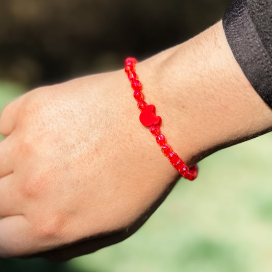 Red Mouse Charm Bracelet