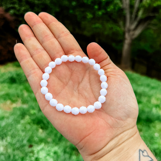 White Beaded Bracelet