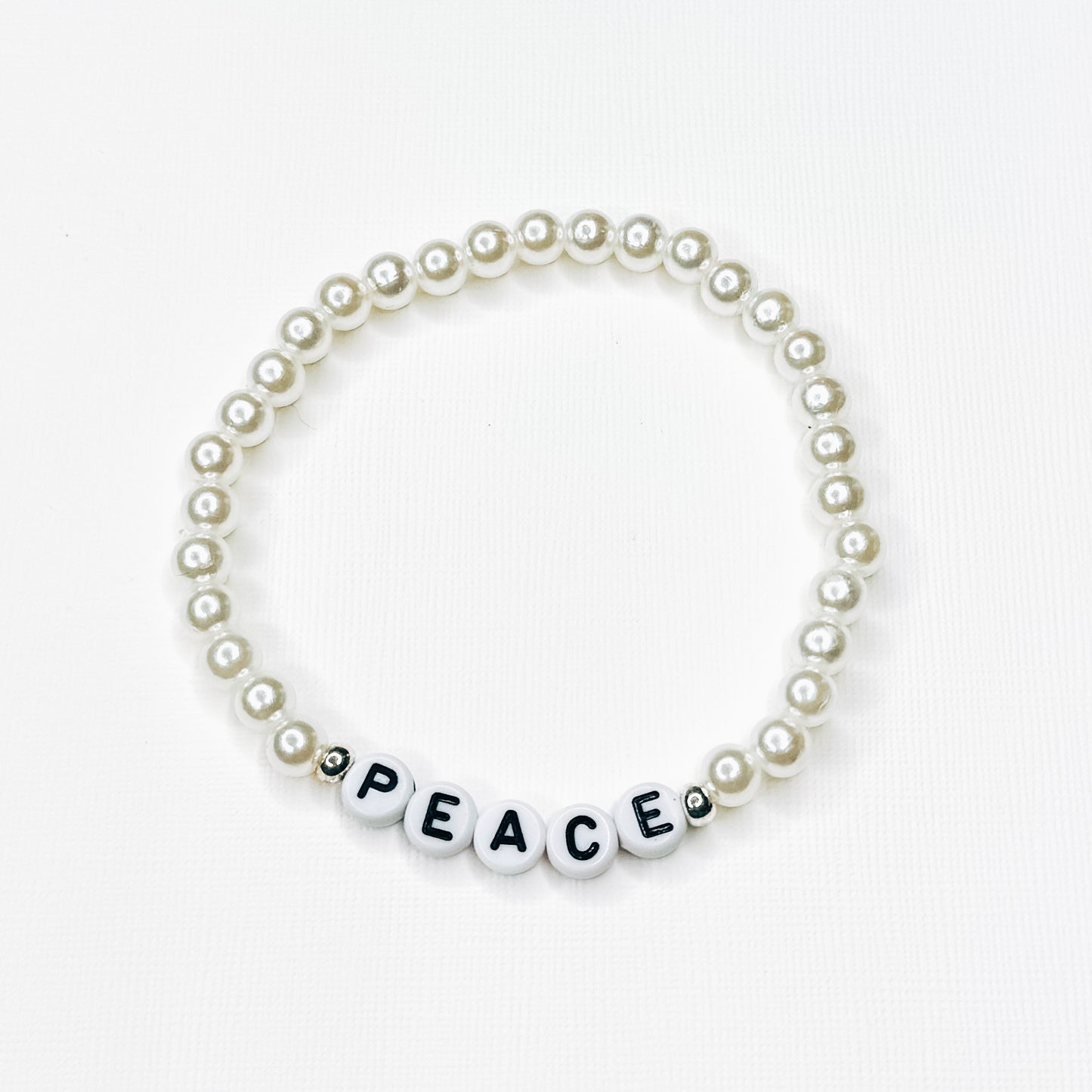 Silver Accent Peace Pearl Bracelet