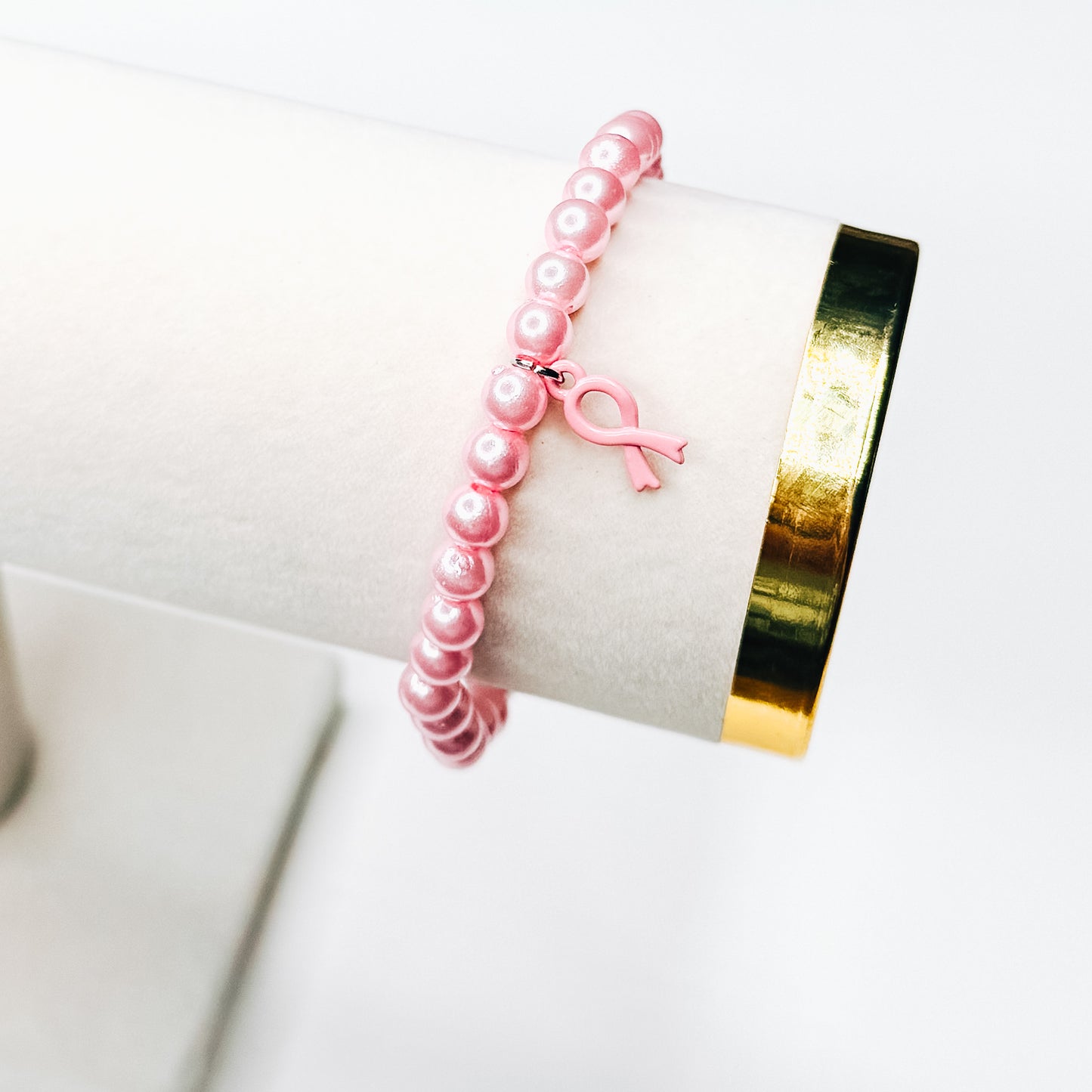 Pink Ribbon Charm Bracelet