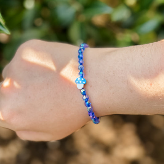 Dark Blue Mushroom Bracelet