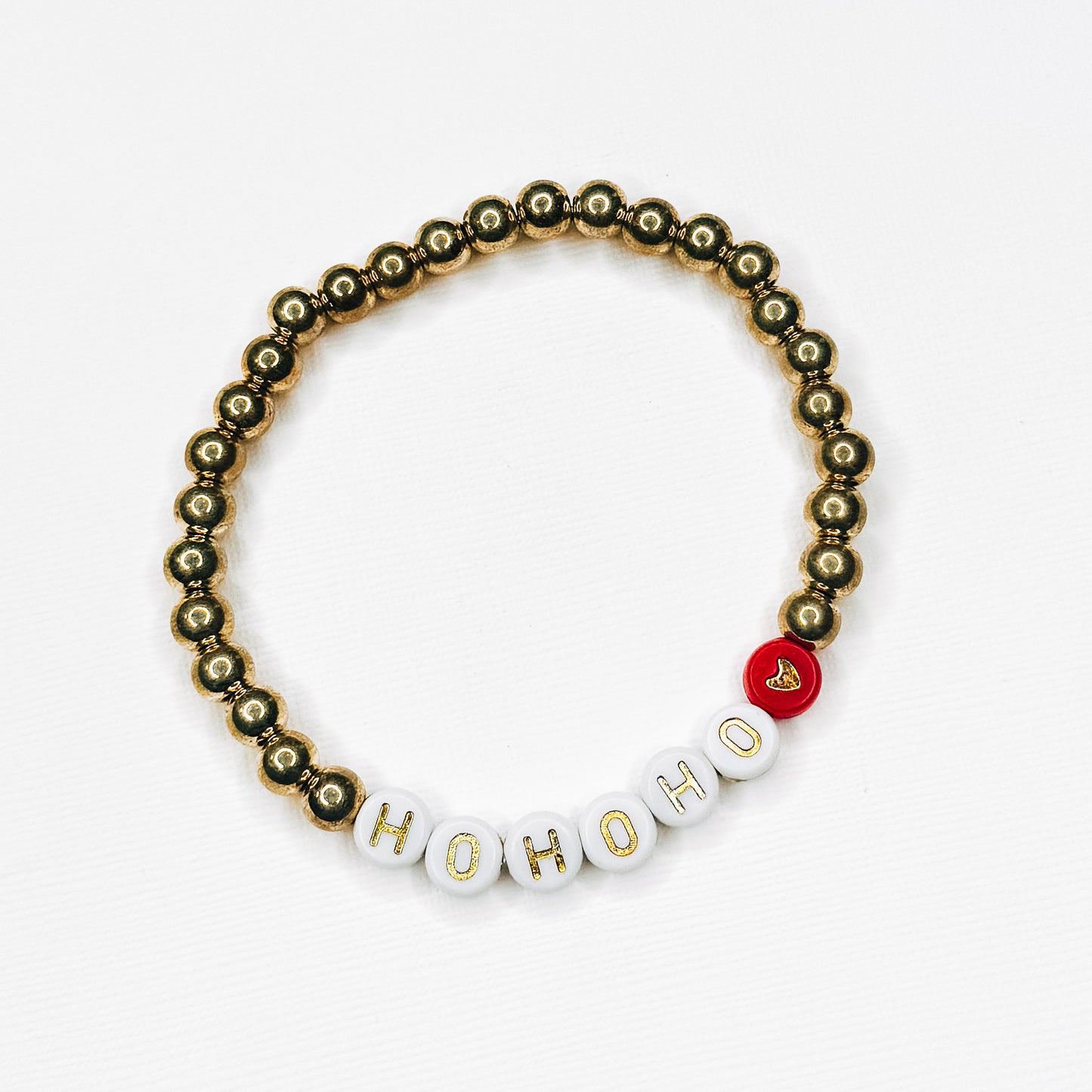 Hohoho Gold & Red Heart Bracelet