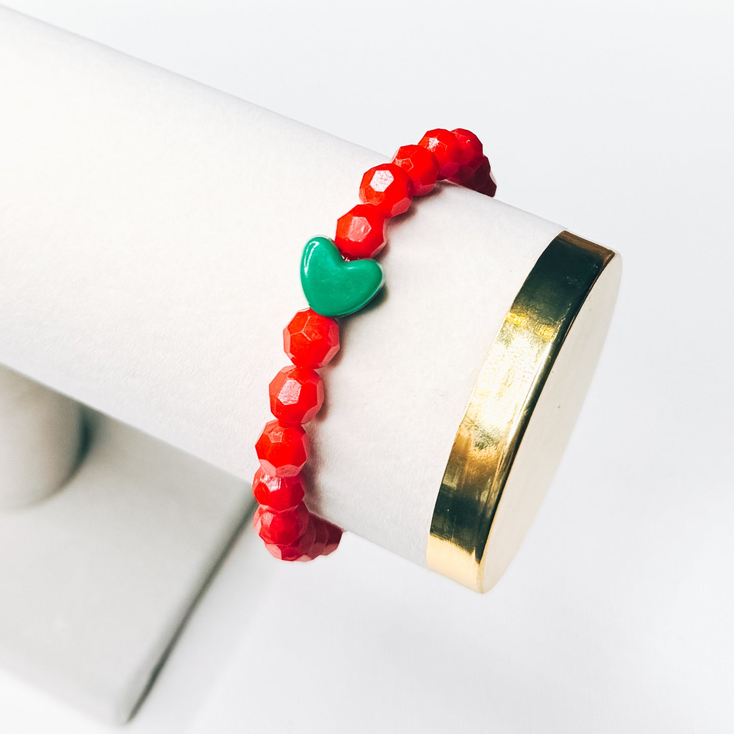 Red & Green Heart Charm Bracelet